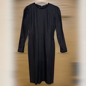 Vintage Santa Fe by Jim Tremblay Black Dress Braided Neckline Sleeve Hem Detail